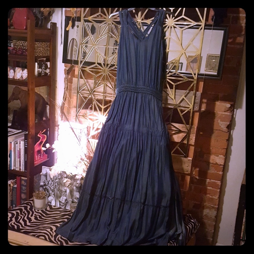Delicious light weight denim maxi dress